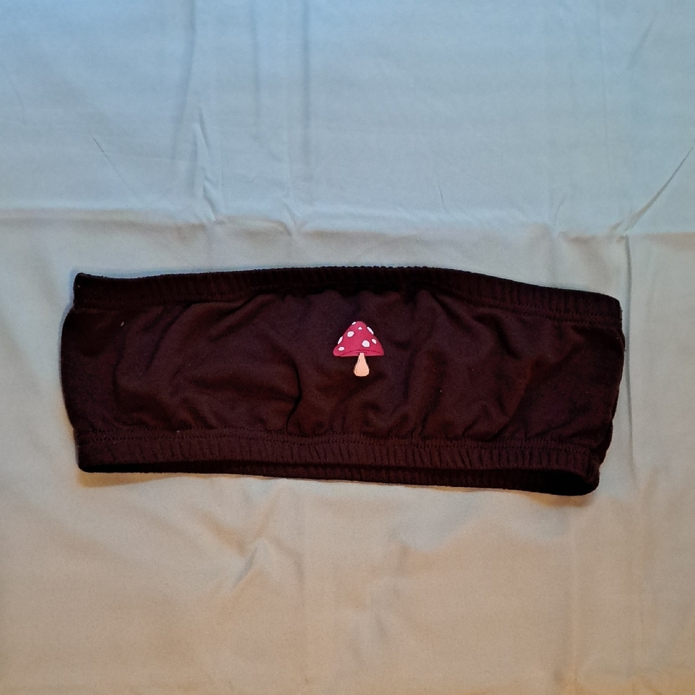 Brown Bandeau Top with Mushroom Design